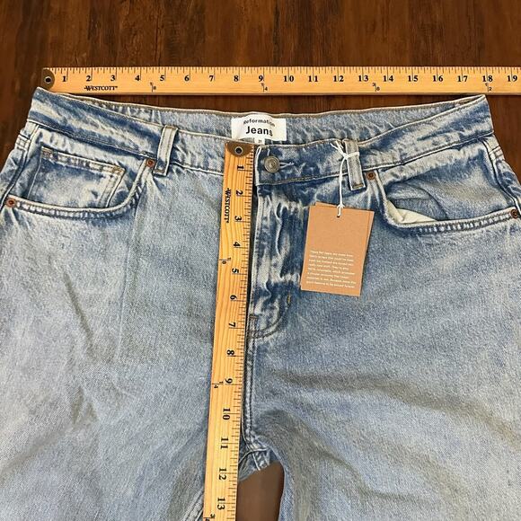 REFORMATION Cary Jeans Blue Rigid Denim LR Slouchy Wide Leg NWT - Picture 14 of 16
